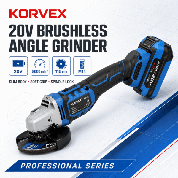 KORVEX 20V Brushless Angle Grinder